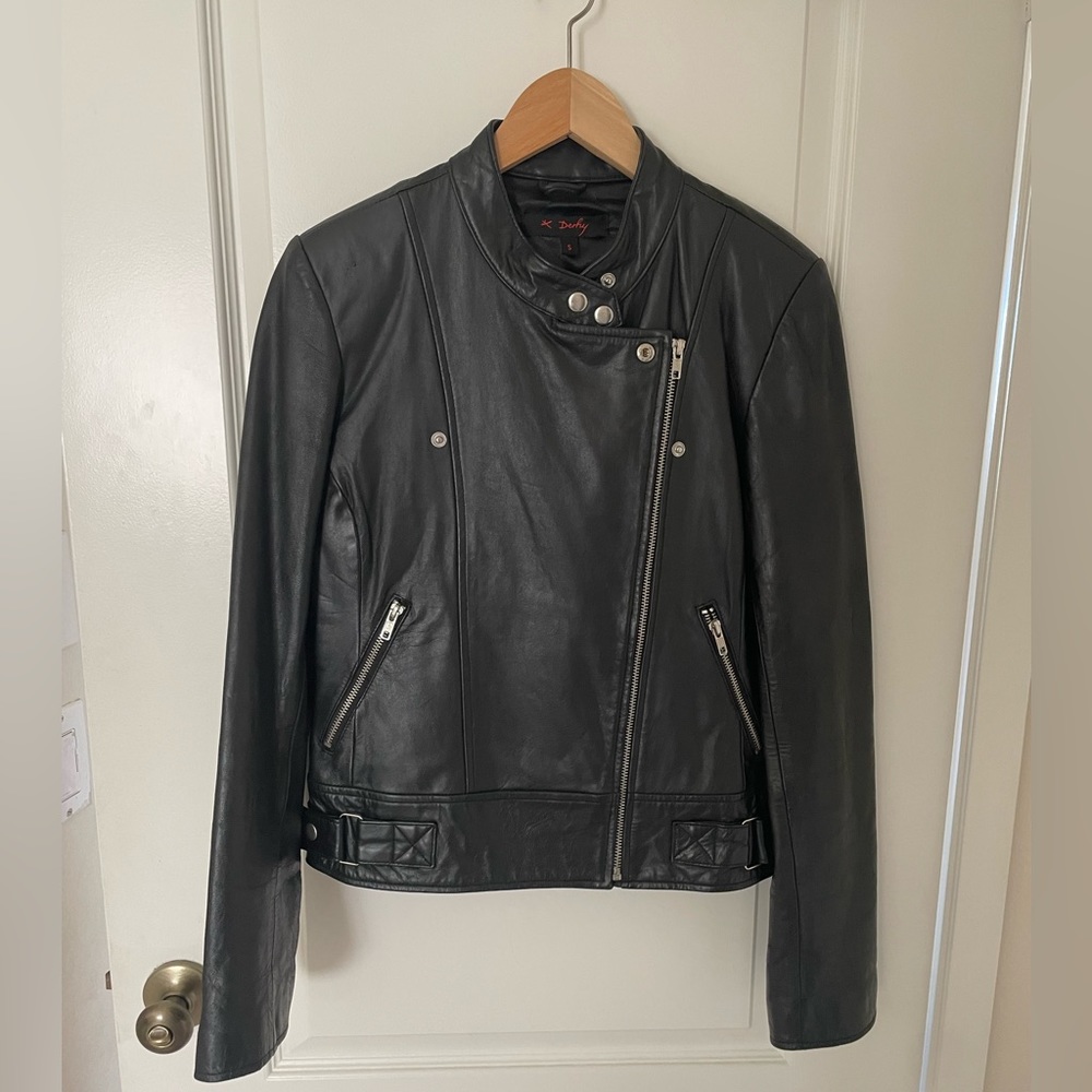 Leather Moto Jacket Size S